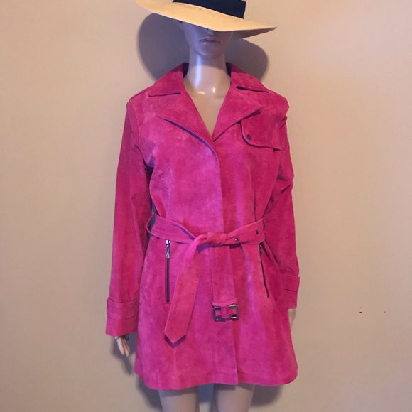 bradley bayou Jackets & Blazers - 💕Bradley Bayou Hot Pink Faux Suede Coat 💕